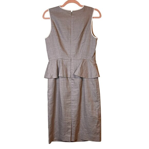 J.Crew 365 Dress in Flax Linen Blend Beige Peplum Pencil Dress - Picture 5 of 8
